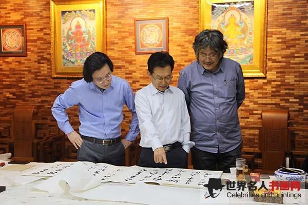 河南省书法家协会学术委员会副主任姜寿田、中宣部原秘书长、中国政研会副会长官景辉、青岛市书法家协会主席范国强.jpg